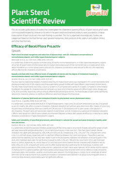 Plant Sterol Scientific Review