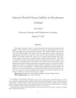 Optimal (Partial) Group Liability in Microfinance LendingI would like
