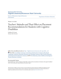 Teachers` Attitudes and Their Effect on Placement