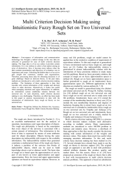 Multi Criterion Decision Making using Intuitionistic Fuzzy Rough Set