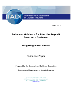 IADI-FSB Guidance Paper on Moral Hazard