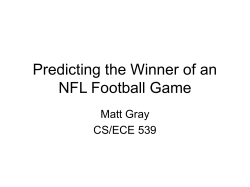 Predicting the Winner of an NFL Football Game