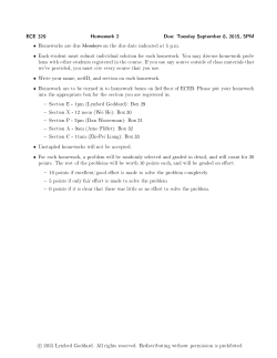ECE 329 Homework 2 Due: Tuesday September