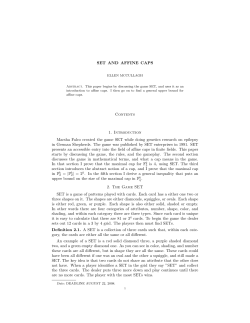 SET AND AFFINE CAPS Contents 1. Introduction Marsha Falco