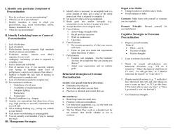 Cognitive Strategies to Overcome Procrastination I. Identify your