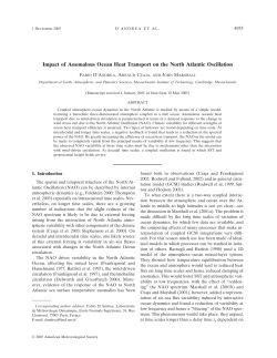 Impact of Anomalous Ocean Heat Transport on the North Atlantic