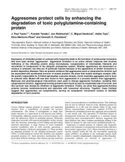 Aggresomes protect cells by enhancing the degradation of toxic
