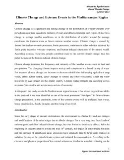 Climate Change and Extreme Events in the Mediterranean Region