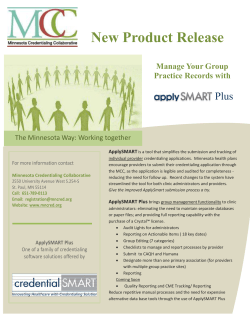 ApplySMART Plus - Minnesota Credentialing Collaborative