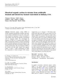 Dissolved organic carbon in streams from artificially drained and