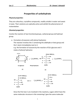 Biologically Important Sugar (Glucose) Derivatives Deoxy sugars