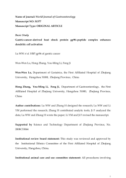 Name of Journal: World Journal of Gastroenterology