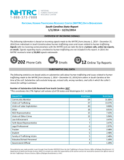South Carolina State Report - National Human Trafficking Hotline
