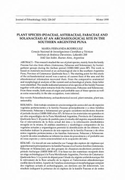 PLANT SPECIES (POACEAE, ASTERACEAE, FABACEAE AND