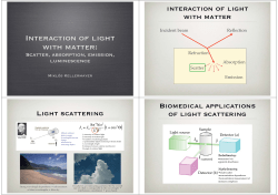 Interaction of light with matter: