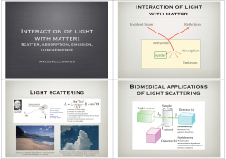 Interaction of light with matter:
