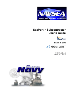 SeaPort   Subcontractor User`s Guide