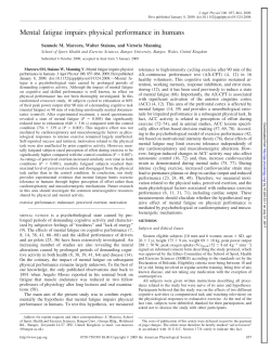 Mental fatigue impairs physical performance in humans