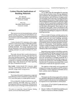 Carbon Dioxide Implications of Building Materials