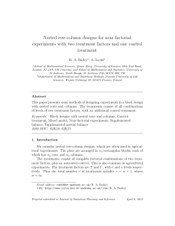 Nested row-column designs for near-factorial experiments with two