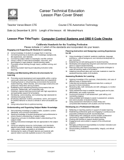 CTE-ROP Lesson Plan Template - CTE-Auto