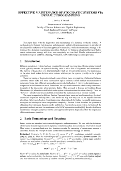 EFFECTIVE MAINTENANCE OF STOCHASTIC