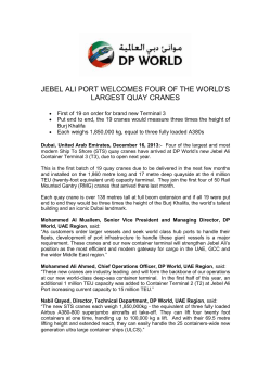 jebel ali port welcomes four of the world`s largest quay