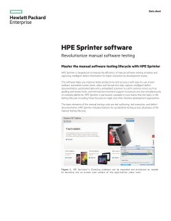 HPE Sprinter software: Revolutionize manual software testing data