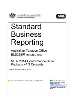 ATO NITR 2014 Conformance Suite Package v1.3 Contents