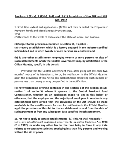 Sections 1 (3)(a), 1 (3)(b), 1(4) and 16 (1) Provisions of the EPF and