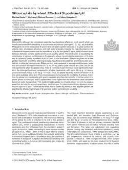 Silicon uptake by wheat: Effects of Si pools and pH