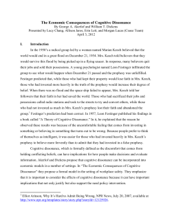 The Economic Consequences of Cognitive Dissonance