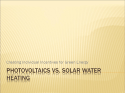 Photovoltaics vs. Solar Water Heating