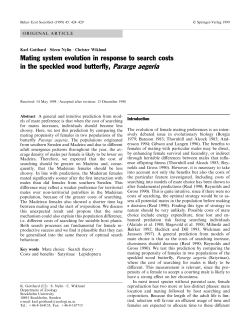 Mating system evolution in response to search costs in the speckled