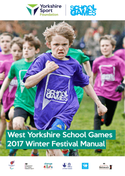 2017 Winter Festival Manual West Yorkshire School Games