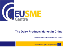The Dairy Products Market in China