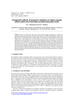 Cytogenetic effects of long-term radiation on higher aquatic plants