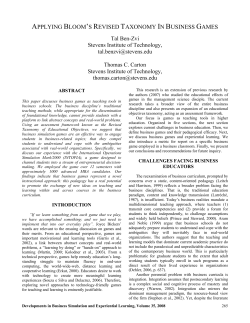 Applying Bloom`s Revised Taxonomy in Business Games