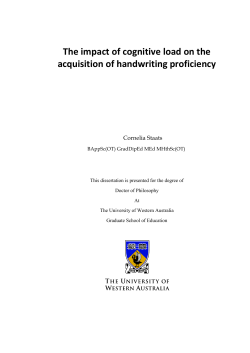 The impact of cognitive load on the acquisition of handwriting