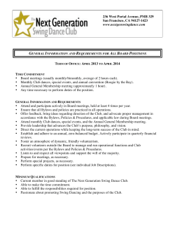 board positions - The Next Generation Swing Dance Club