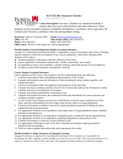 MAT 2022-002 Elementary Statistics - FSC Portal