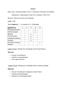Grade 5 Robb, Laura. Unlocking Complex Texts: A Systematic