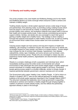 Obesity and Healthy Weight - London Borough of Barking and