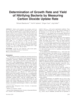 Determination of Growth Rate and Yield of Nitrifying Bacteria by