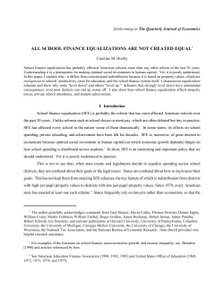 all school finance equalizations are not created equal