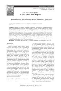 Molecular Mechanisms in Plant Abiotic Stress Response