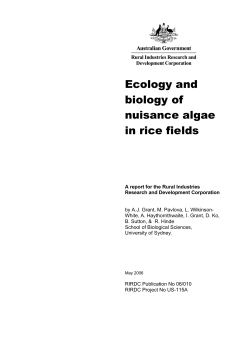 Ecology and biology of nuisance algae in rice fields