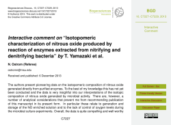 Interactive comment on &ldquo;Isotopomeric characterization of nitrous