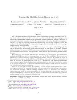 Proving the TLS Handshake Secure