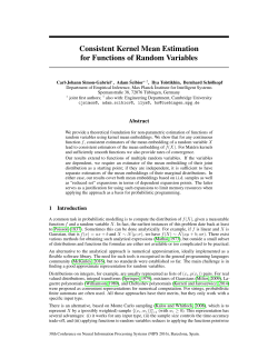 Consistent Kernel Mean Estimation for Functions of Random Variables